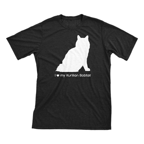 I Love My Kurilian Bobtail | Must Love Cats® White On Black Short Sleeve T-Shirt-Must Love Cats® T-Shirts-The Official Website of Jewelry Candles - Find Jewelry In Candles!