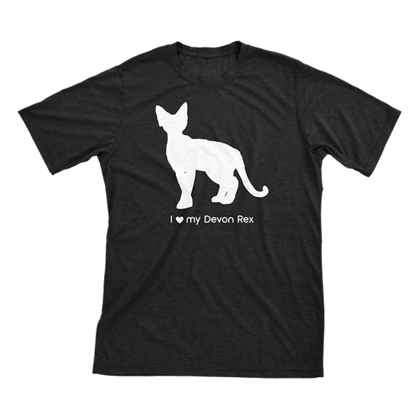 I Love My Devon Rex | Must Love Cats® White On Black Short Sleeve T-Shirt-Must Love Cats® T-Shirts-The Official Website of Jewelry Candles - Find Jewelry In Candles!