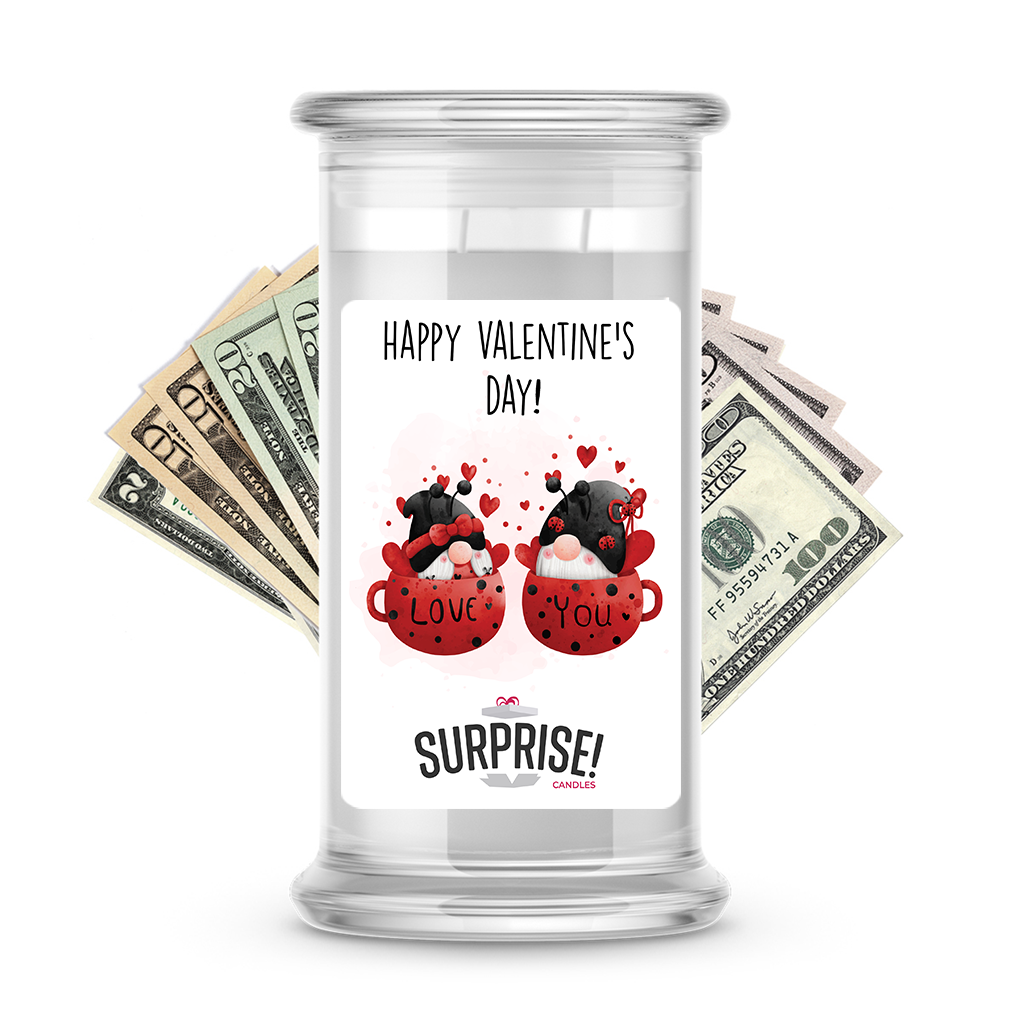 Happy Valentine's Day | Valentine's Day Surprise Cash Candles