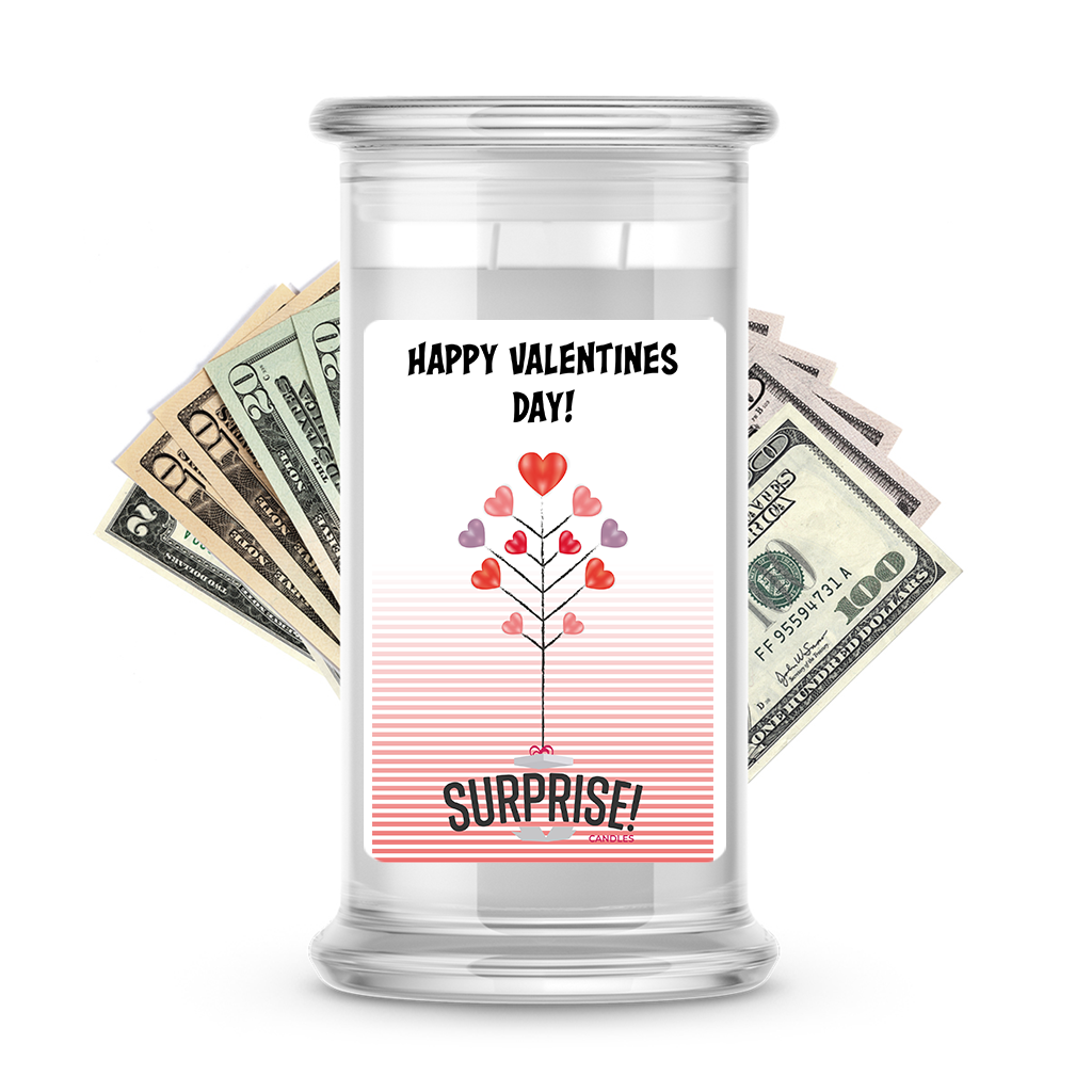 Happy Valentine's Day | Valentine's Day Surprise Cash Candles