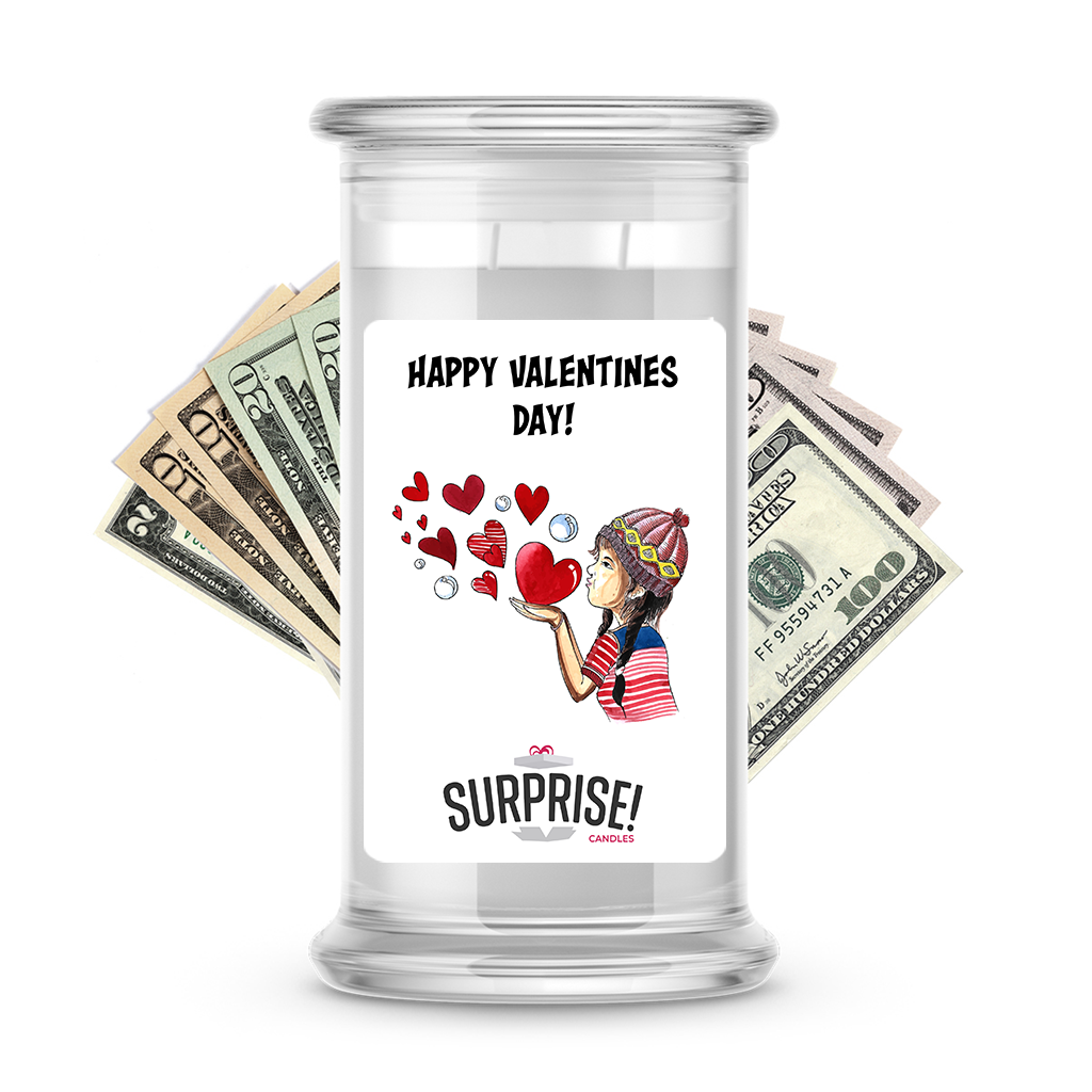 Happy Valentine's Day | Valentine's Day Surprise Cash Candles