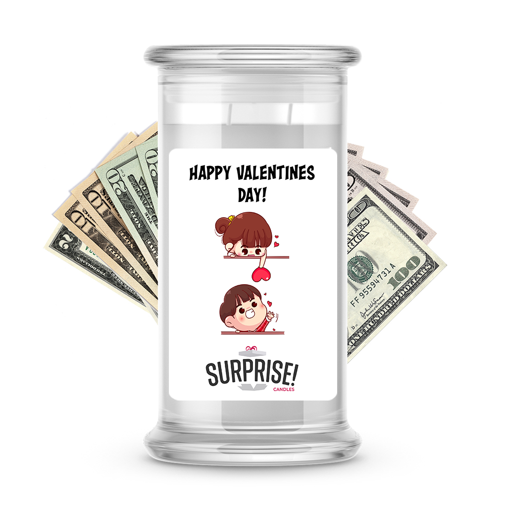 Happy Valentine's Day | Valentine's Day Surprise Cash Candles