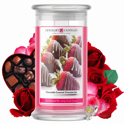 Chocolate Covered Strawberries Jewelry Candle